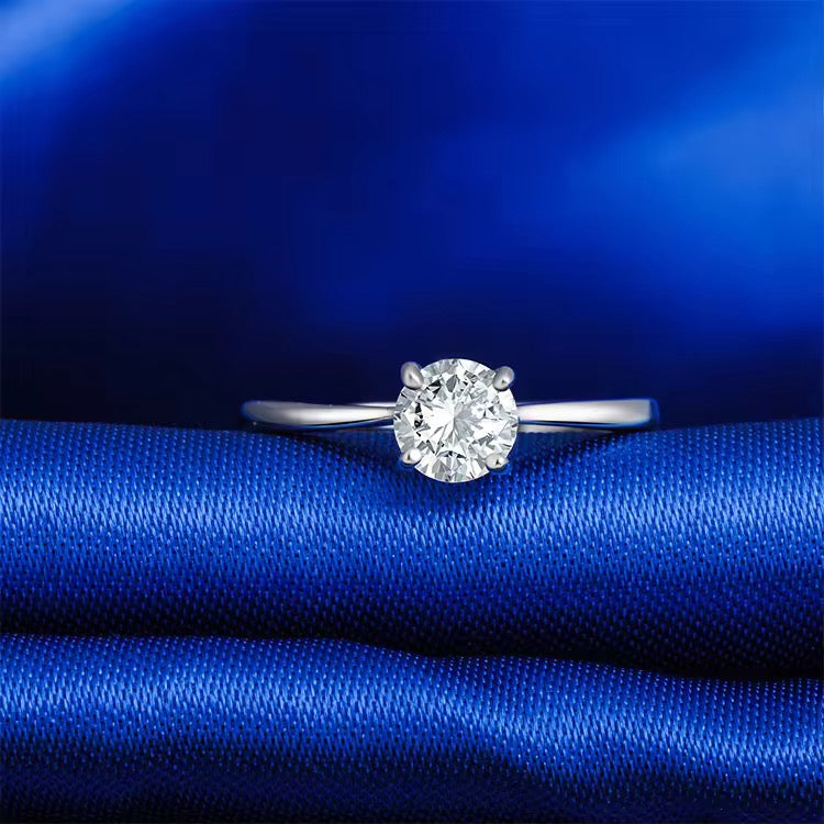 Silver Classic Solitaire Adjustable Ring