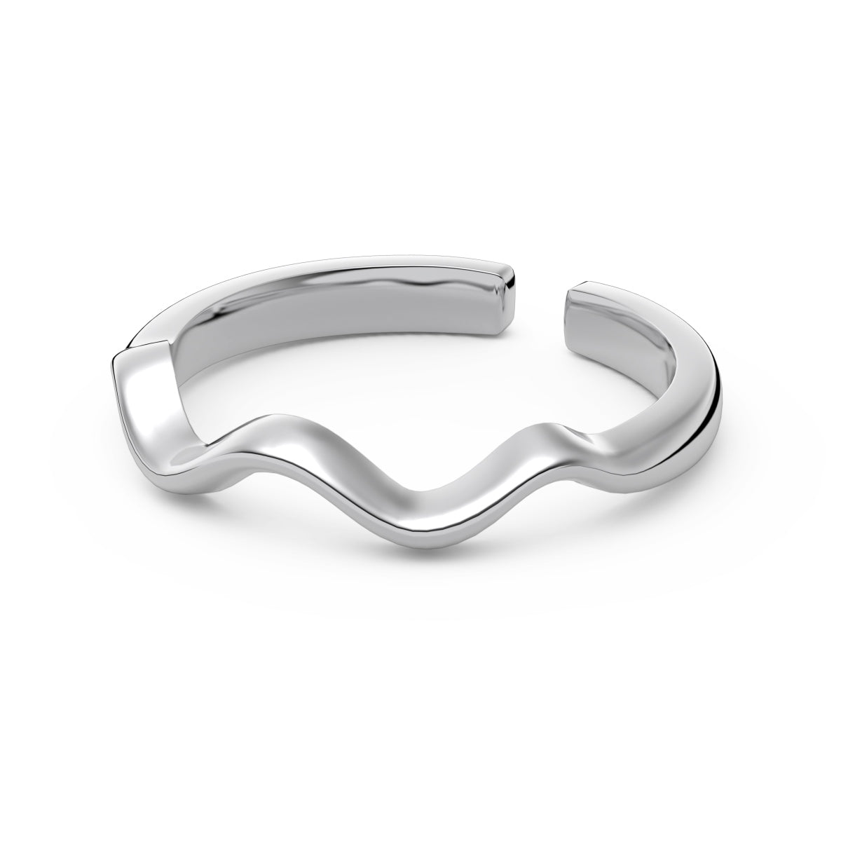 Silver Minimalist Ripple Ring