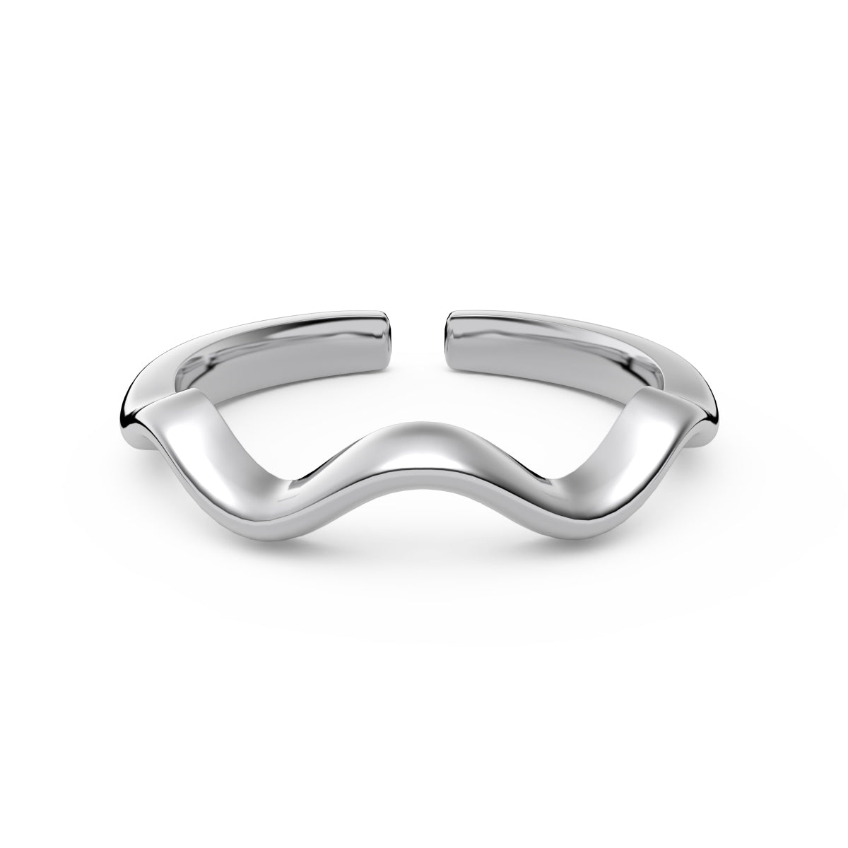 Silver Minimalist Ripple Ring