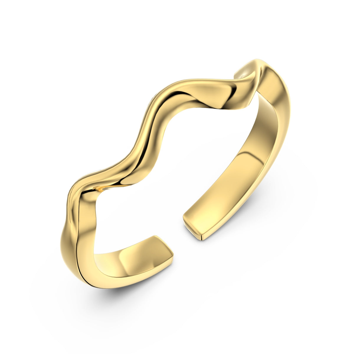 Silver Minimalist Ripple Ring