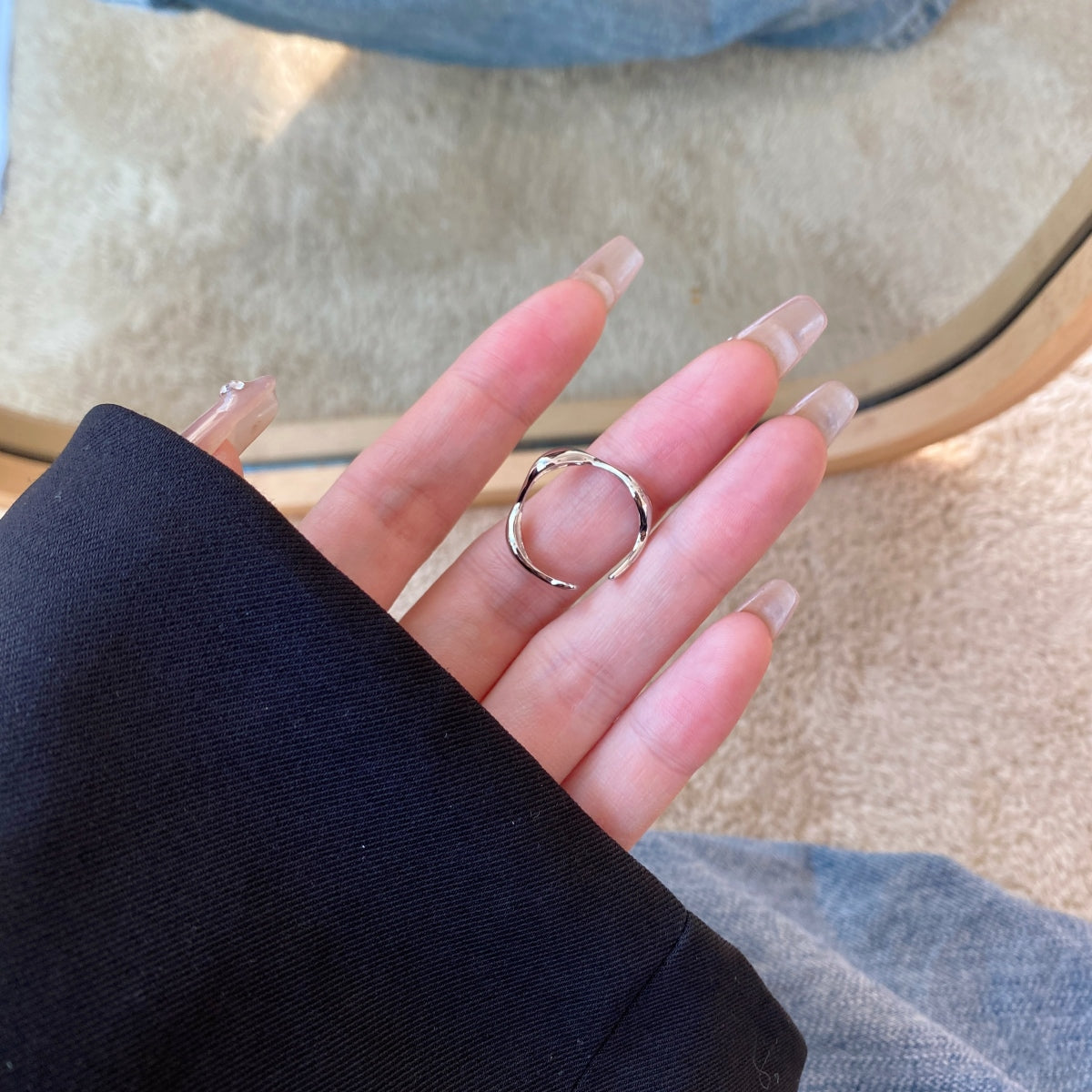 Silver Molten Wave Ring