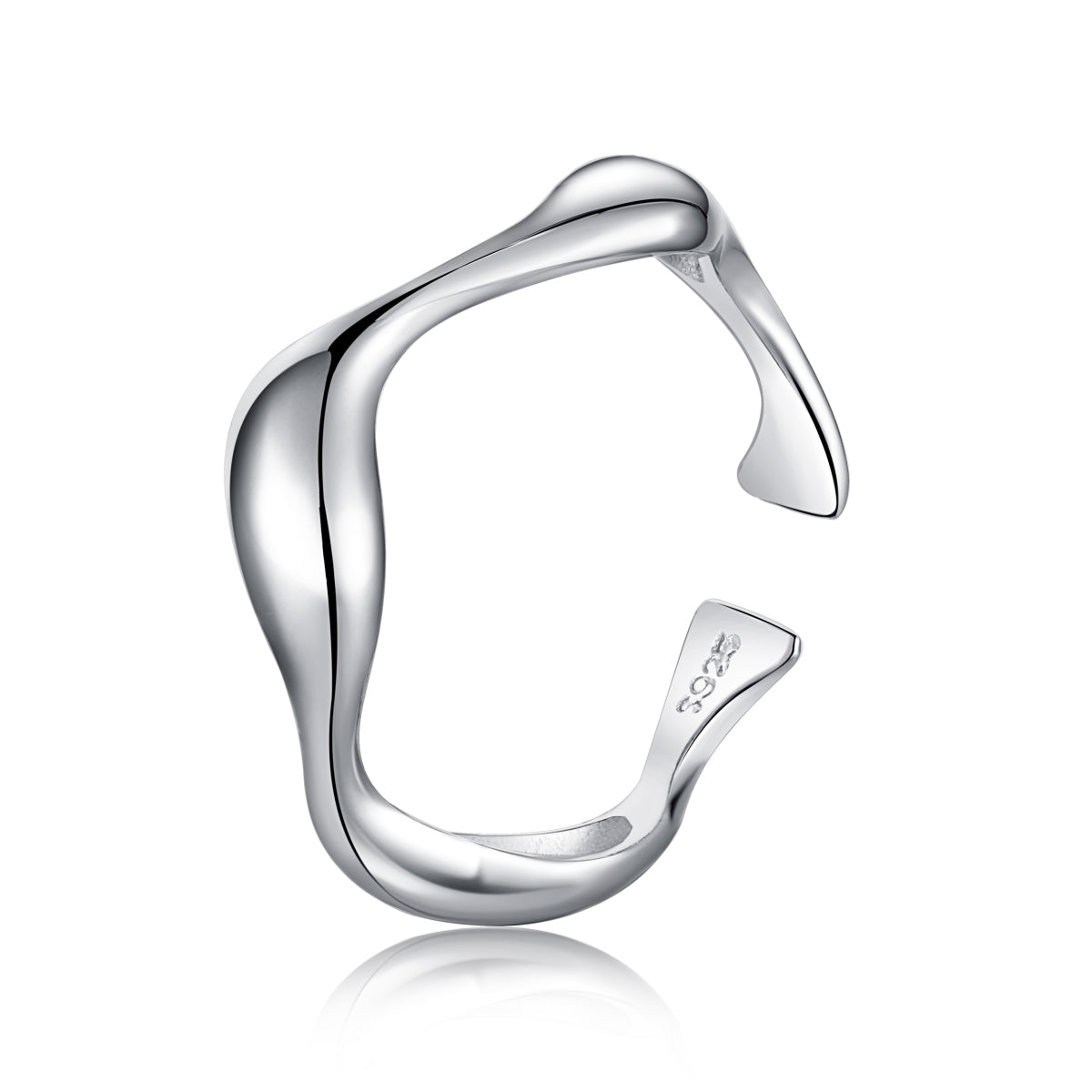 Silver Molten Wave Ring