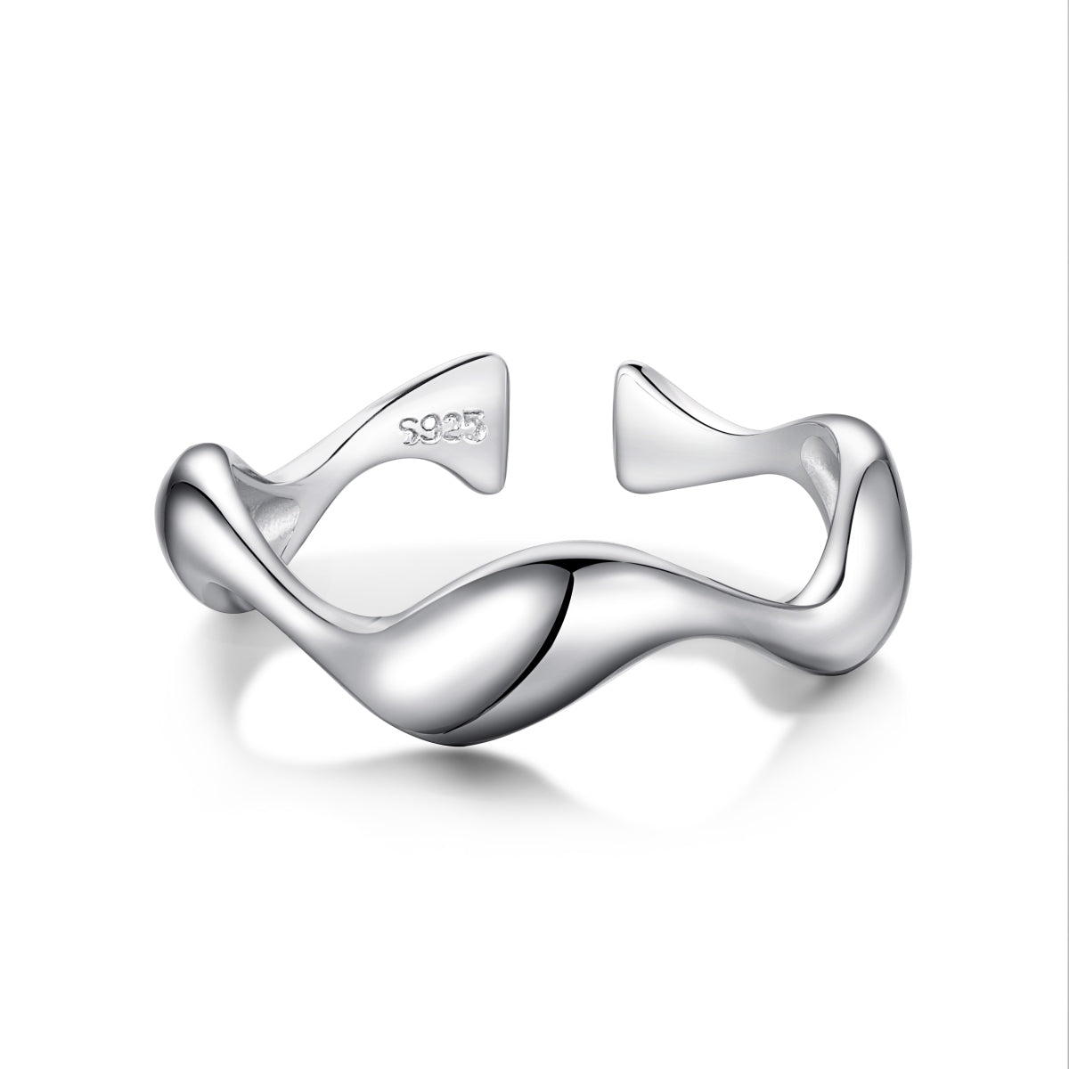Silver Molten Wave Ring