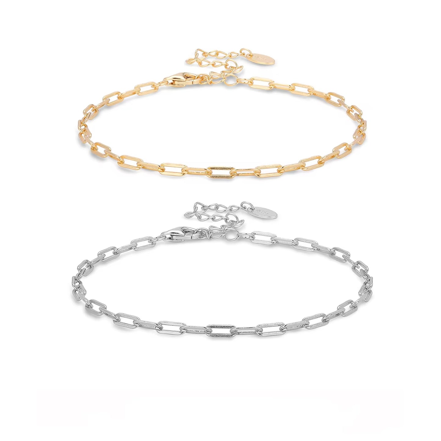 Rose Gold Modern Paperclip Link Bracelet