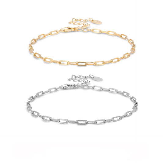 Rose Gold Modern Paperclip Link Bracelet