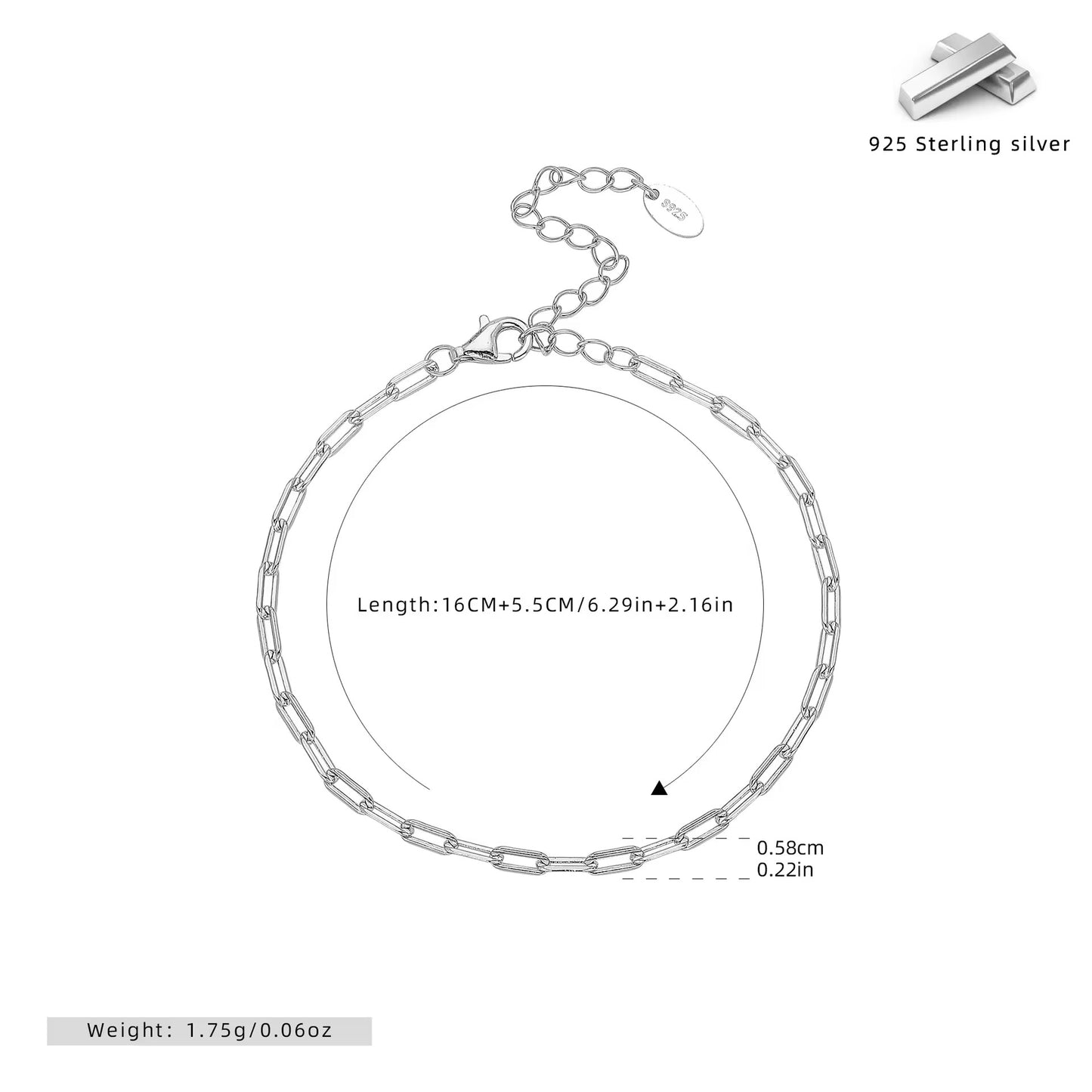 Rose Gold Modern Paperclip Link Bracelet