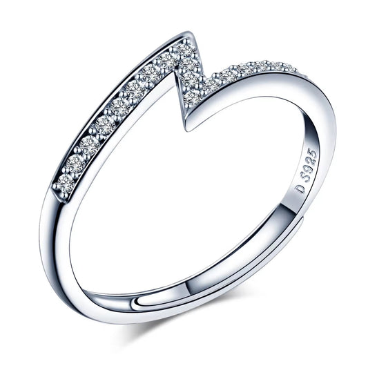 Silver Electric Zigzag Pave Ring