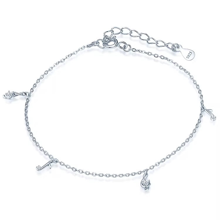 Silver Sweet Melody Music Note Anklet