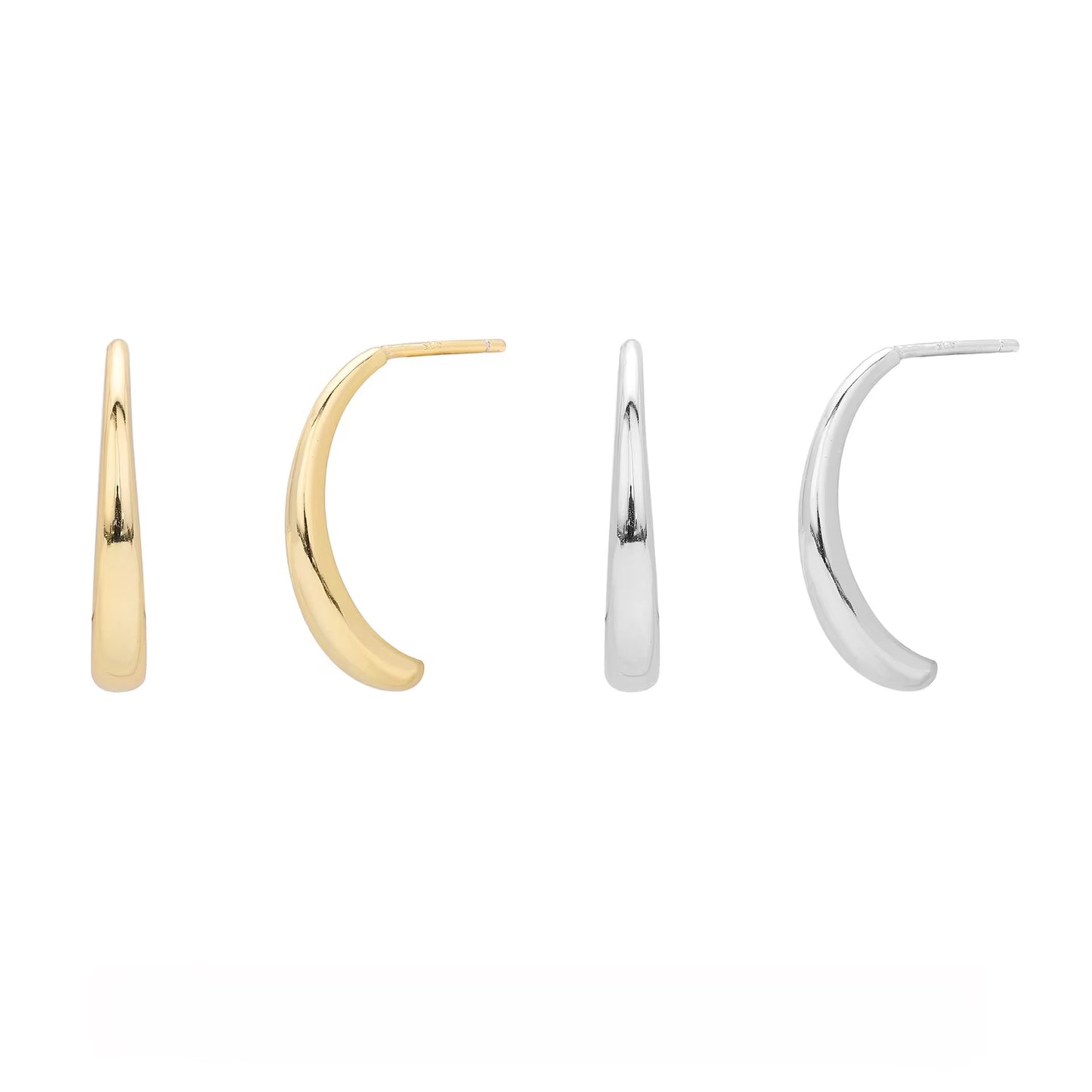 Silver Sculpted Liquid  C-Hoops