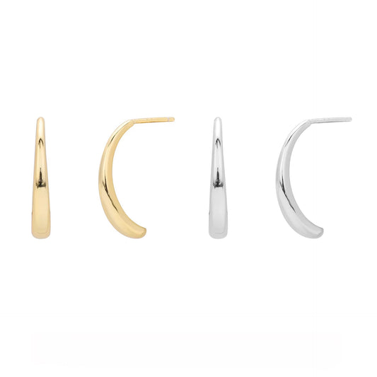 Silver Sculpted Liquid  C-Hoops