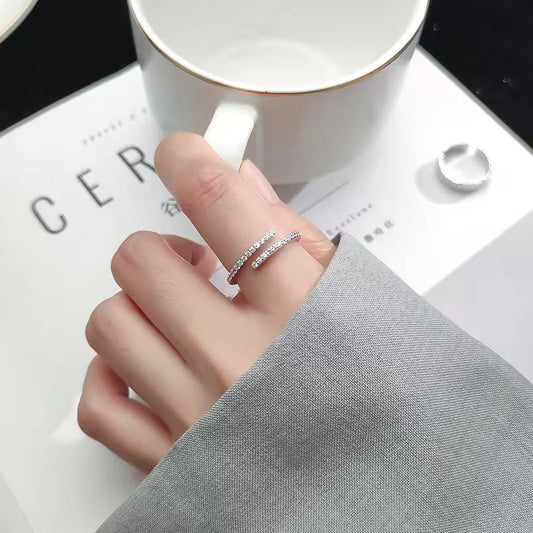 Silver Classic Pave Wrap Ring