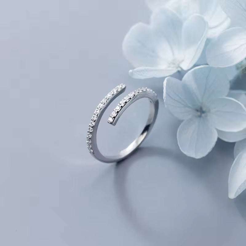 Silver Classic Pave Wrap Ring