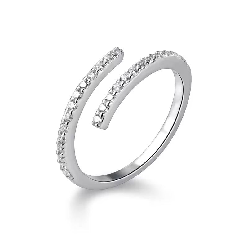 Silver Classic Pave Wrap Ring