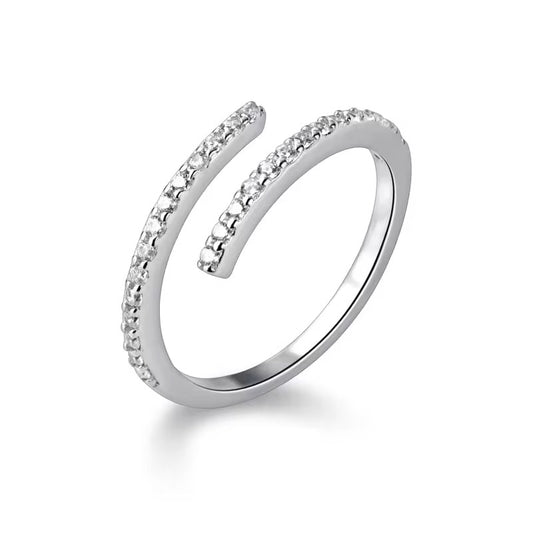 Silver Classic Pave Wrap Ring